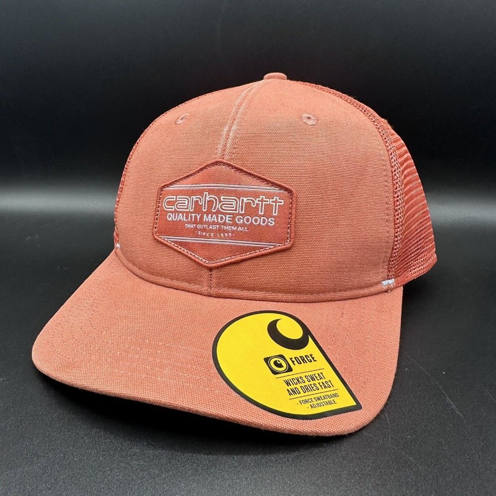 CARHARTT Orange Canvas Mesh Back Hat Cap Quality Patch AH5691-M Terracotta OSFA